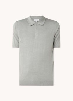 Reiss Blair regular fit polo van merino wol - Olijfgroen