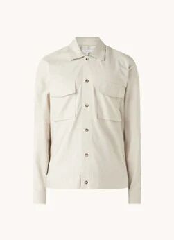 Reiss Kimchi regular fit overshirt in linnenblend met klepzakken - Khaki