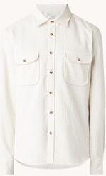 Reiss Maldini overshirt van corduroy met klepzakken - Gebroken wit