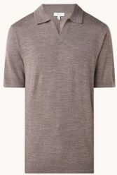 Reiss Duchie regular fit polo van merino wol - Zand