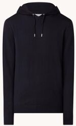 Reiss Holland fijngebreide hoodie van wol - Donkerblauw