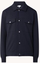 Reiss Jerry overshirt met klepzakken en stretch - Donkerblauw