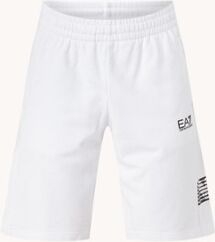 Emporio Armani Straight fit trainingsshorts met logo - Wit