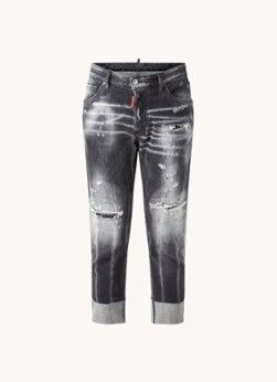 Dsquared2 Sailor slim fit cropped jeans met ripped details - Antraciet