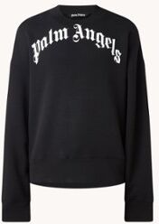 Palm Angels Curved Logo oversized sweater met logoprint - Zwart