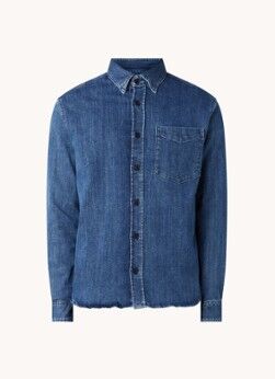 Selected Homme Regular fit overshirt van denim met borstzak - Indigo