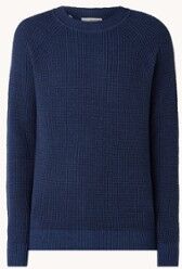 Selected Homme Senni grofgebreide trui met stretch - Donkerblauw