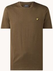 Lyle & Scott T-shirt van biologisch katoen met logo - Bronsgroen