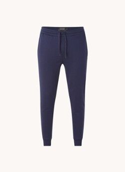 Lyle & Scott Tapered fit joggingbroek van biologisch katoen met logoborduring - Donkerblauw