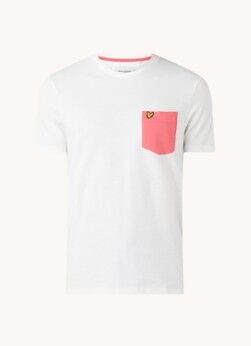 Lyle & Scott T-shirt van biologisch katoen met borstzak - Wit