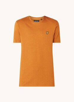 Lyle & Scott T-shirt van biologisch katoen met logo - Oranjebruin