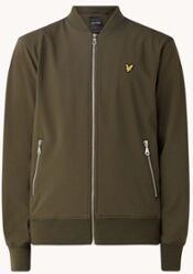 Lyle & Scott Bomberjack van softshell met ritszakken - Bronsgroen