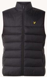 Lyle & Scott Gewatteerde bodywarmer met logo en steekzakken - Zwart