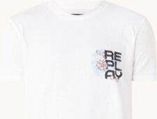 Replay T-shirt met logo-en backprint - Wit