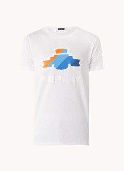 Replay T-shirt met 3D logoprint - Wit