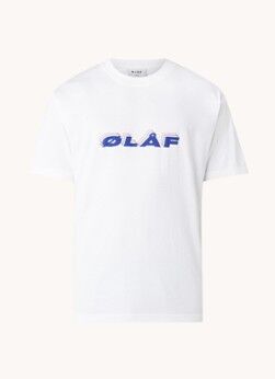 Olaf Hussein Triple Italic T-shirt met logoprint - Wit