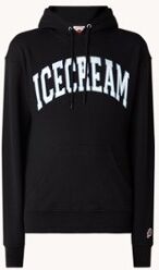 Ice Cream College hoodie met logoborduring - Zwart