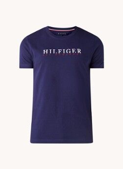 Tommy Hilfiger T-shirt met logoprint - Royalblauw