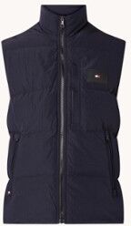 Tommy Hilfiger Gewatteerde bodywarmer met logo - Donkerblauw