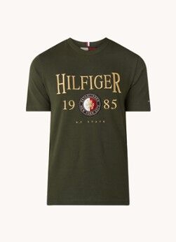 Tommy Hilfiger T-shirt met logoborduring - Mosgroen