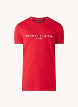 Tommy Hilfiger T-shirt met logoborduring - Rood
