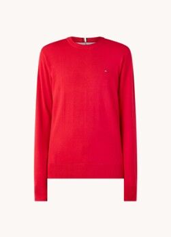 Tommy Hilfiger Sweater met logoborduring - Rood