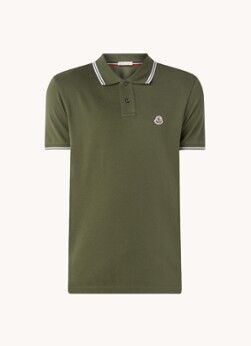 Moncler Regular fit polo met getipte boorden - Legergroen