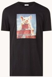 Sandro T-shirt met frontprint - Zwart