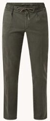 Profuomo Straight fit pantalon in lyocellblend met trekkoord - Bronsgroen