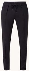 Profuomo Slim fit pantalon met trekkoord - Donkerblauw