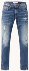 Tommy Hilfiger Slim fit jeans met ripped details en verwassen look - Indigo