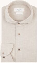 Profuomo Slim fit overhemd met wide spread-kraag - Beige