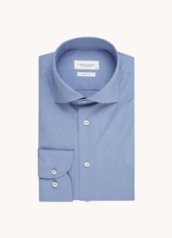 Profuomo Super slim fit overhemd met wide spread-kraag - Lichtblauw