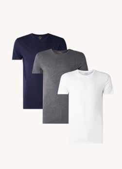 Ralph Lauren Classic Crew T-shirts in 3-pack - Antraciet
