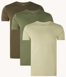 Ralph Lauren Classic Crew T-shirts in 3-pack - Donkergroen