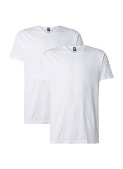Alan Red Vermont regular fit T-shirt met V-hals in 2-pack - Wit