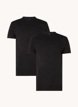 Alan Red Virgina T-shirt met ronde hals in 2-pack - Zwart