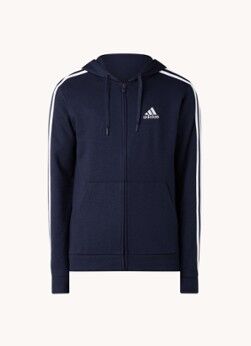 adidas 3-Stripes trainingssweatvest met logoborduring - Donkerblauw