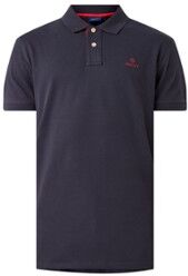 Gant Slim fit polo van piqué katoen met logoborduring - Blauw