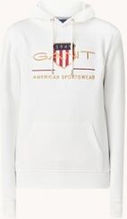 Gant Hoodie met logoborduring en patch - Wit