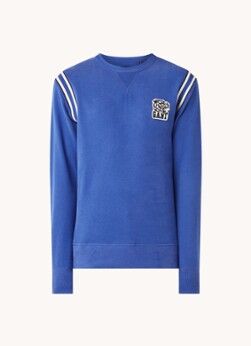 Gant Sweater met logopatch - Kobaltblauw