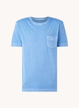 Gant Sunfaded T-shirt met borstzak en logoborduring - Blauw