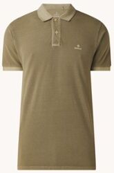 Gant Sunfaded slim fit polo van piqué katoen met logo - Olijfgroen