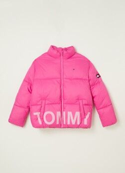 Tommy Hilfiger Puffer jas met logoprint - Roze