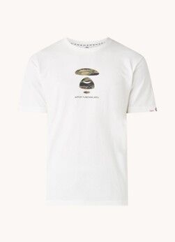 Aape T-shirt met logo- en backprint - Wit