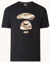 Aape T-shirt met logo- en backprint - Zwart