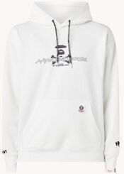 Aape Hoodie met front- en backprint - Wit