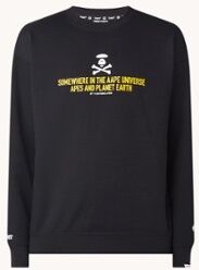 Aape Sweater met logo- en backprint - Zwart