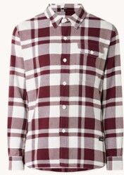 Denham Burton overshirt met ruitdessin - Bordeauxrood