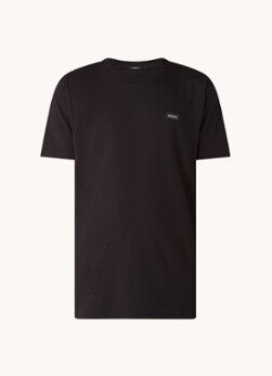 Denham Roger Patch T-shirt met logo - Zwart